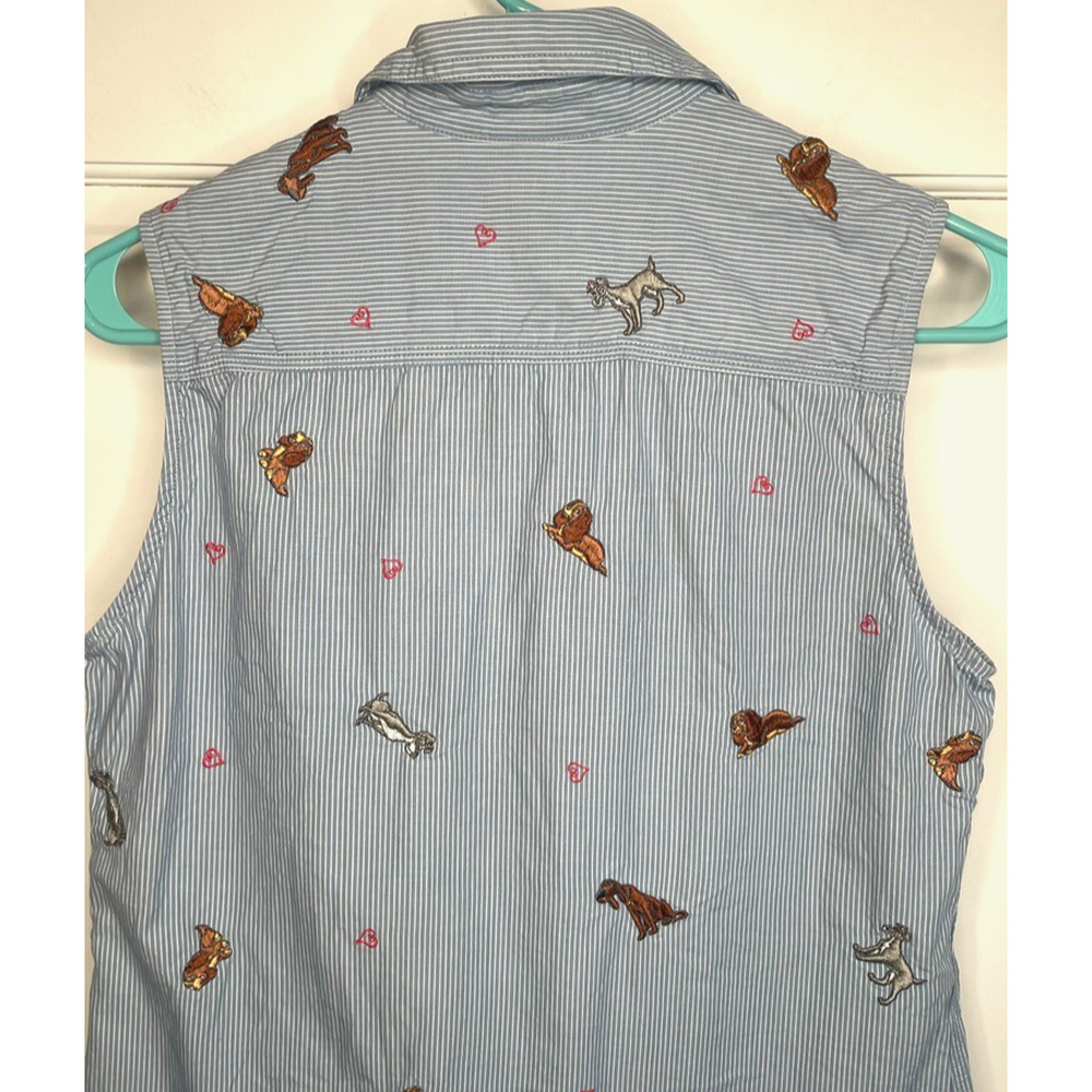 Vintage Disney Women's Lady and the Tramp Embroidered Sleeveless Blouse Sz S - Picture 6 of 12